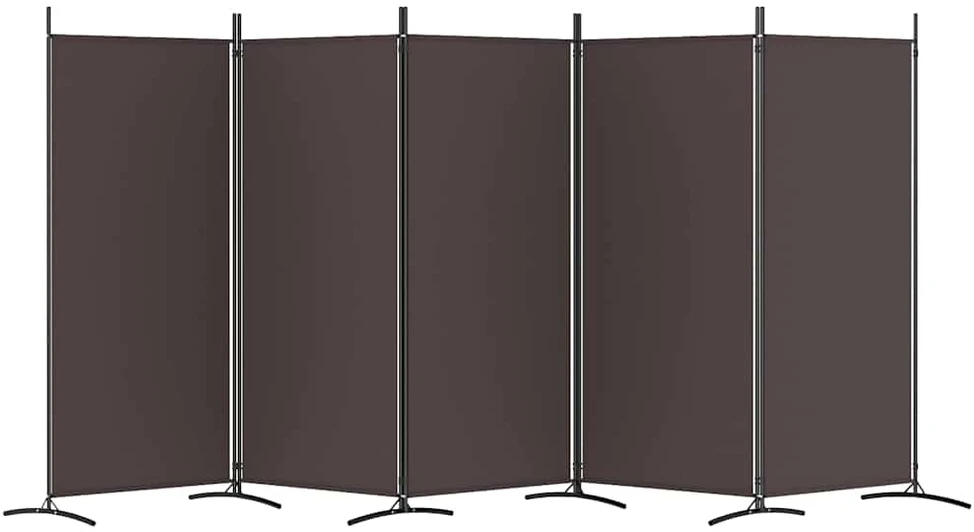 Kambario pertvara, 5 dalių, rudos spalvos, 433x180cm, audinys
