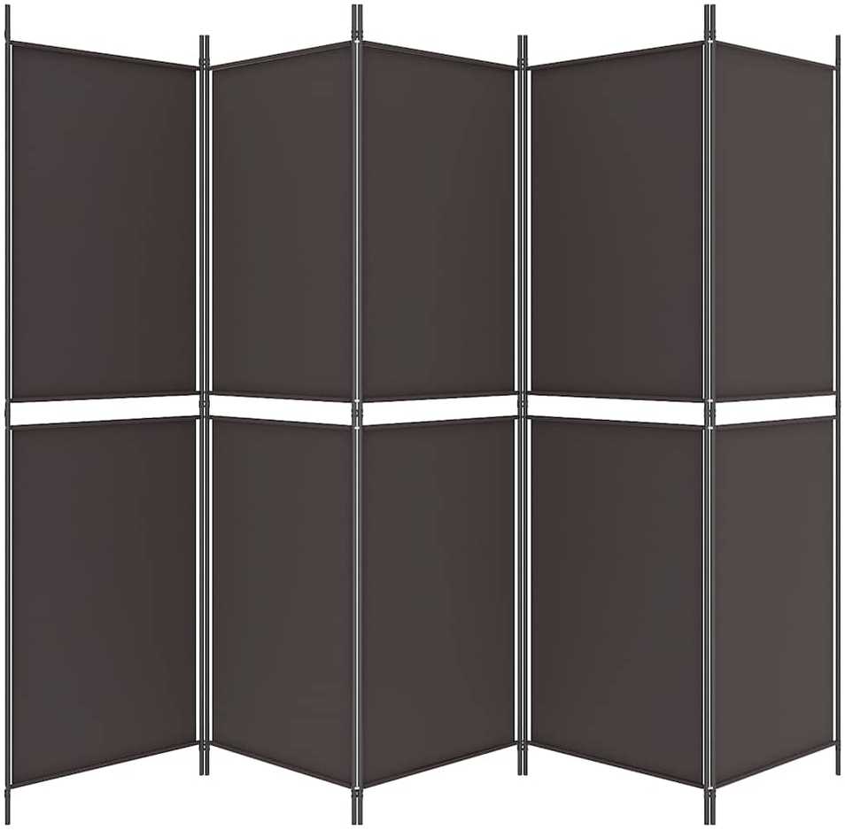 Kambario pertvara, 5 dalių, rudos spalvos, 250x180cm, audinys