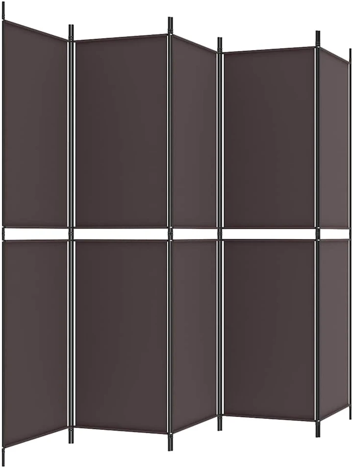 Kambario pertvara, 5 dalių, rudos spalvos, 250x200cm, audinys