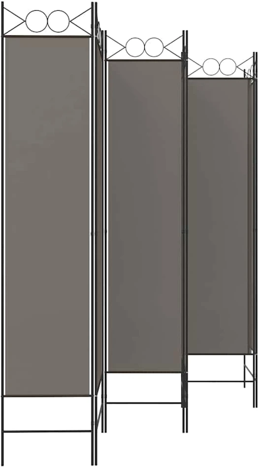 Kambario pertvara, 6 dalių, antracito, 240x200cm, audinys