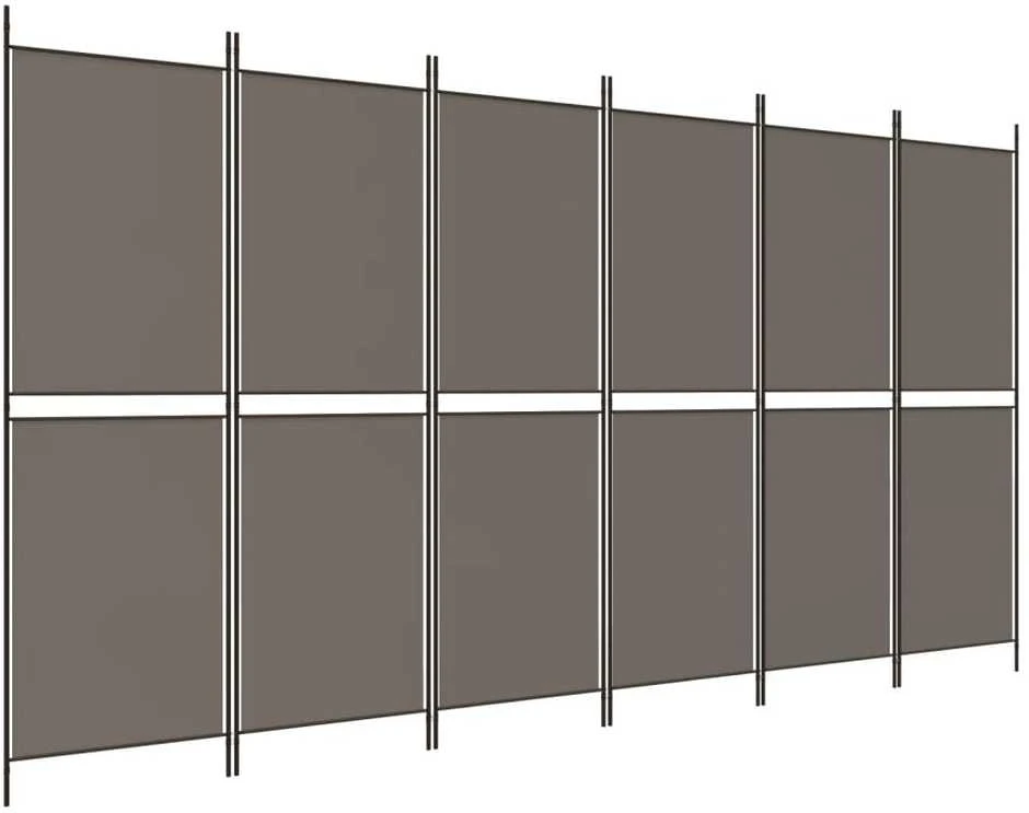 Kambario pertvara, 6 dalių, antracito, 300x180cm, audinys