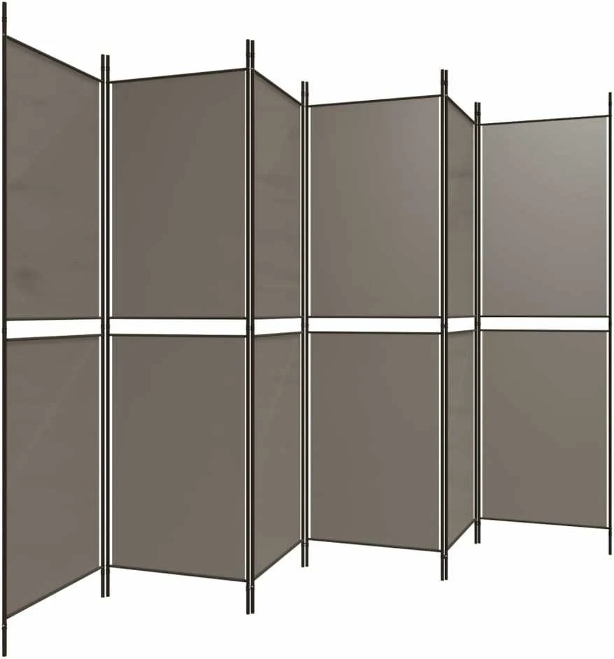 Kambario pertvara, 6 dalių, antracito, 300x180cm, audinys