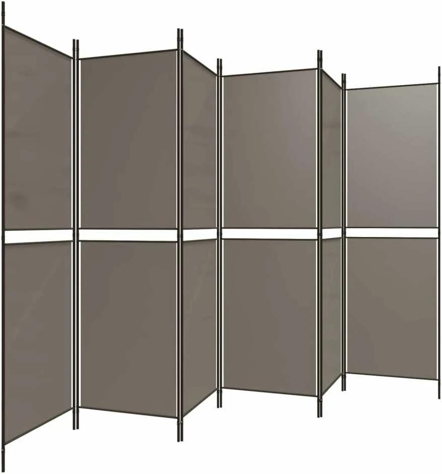 Kambario pertvara, 6 dalių, antracito, 300x200cm, audinys