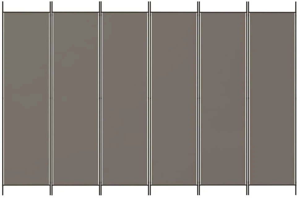 Kambario pertvara, 6 dalių, antracito, 300x200cm, audinys