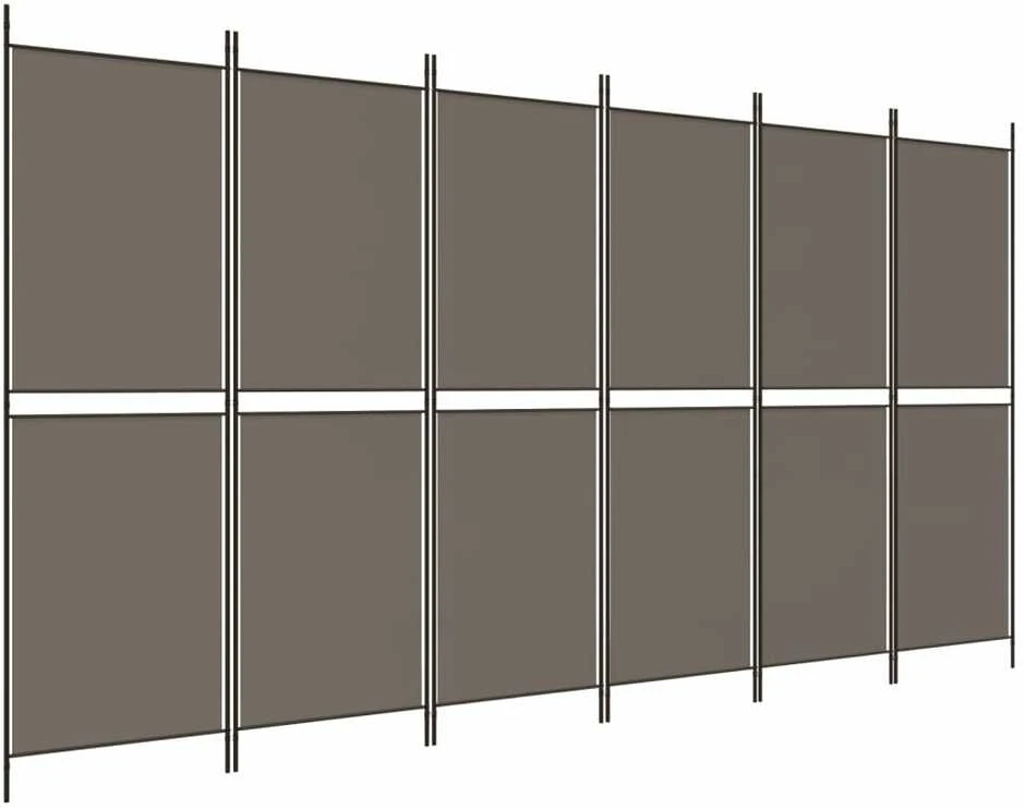 Kambario pertvara, 6 dalių, antracito, 300x200cm, audinys