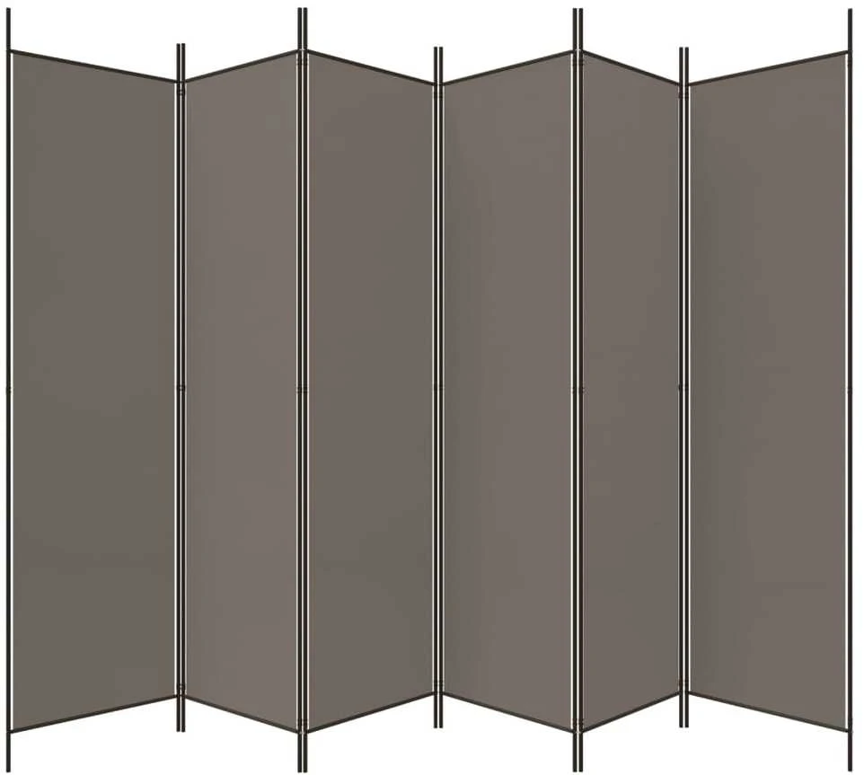 Kambario pertvara, 6 dalių, antracito, 300x220cm, audinys