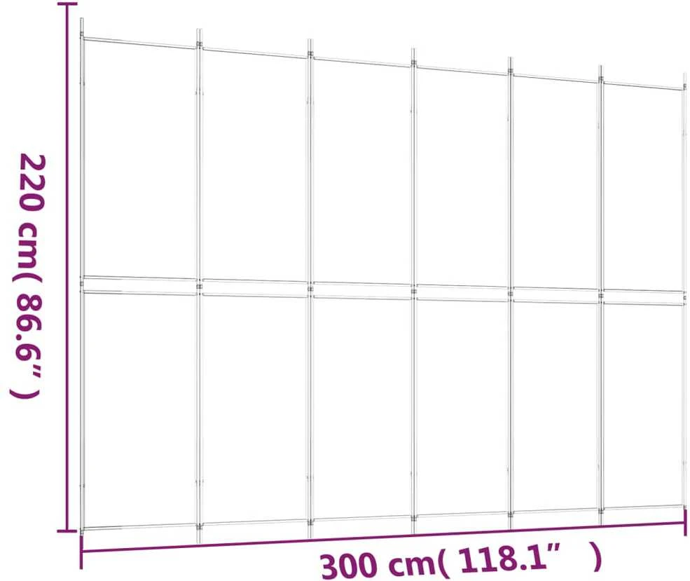 Kambario pertvara, 6 dalių, antracito, 300x220cm, audinys