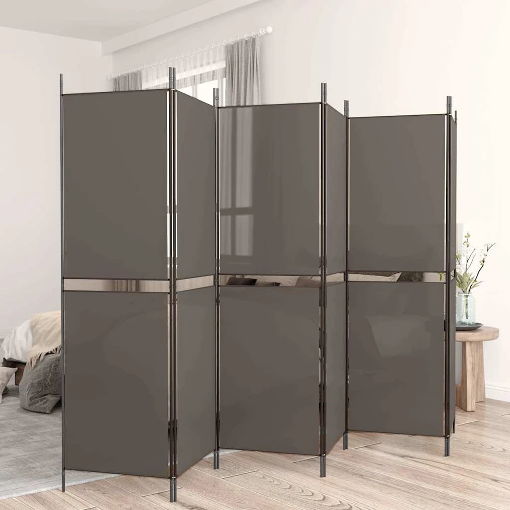 Kambario pertvara, 6 dalių, antracito, 300x220cm, audinys