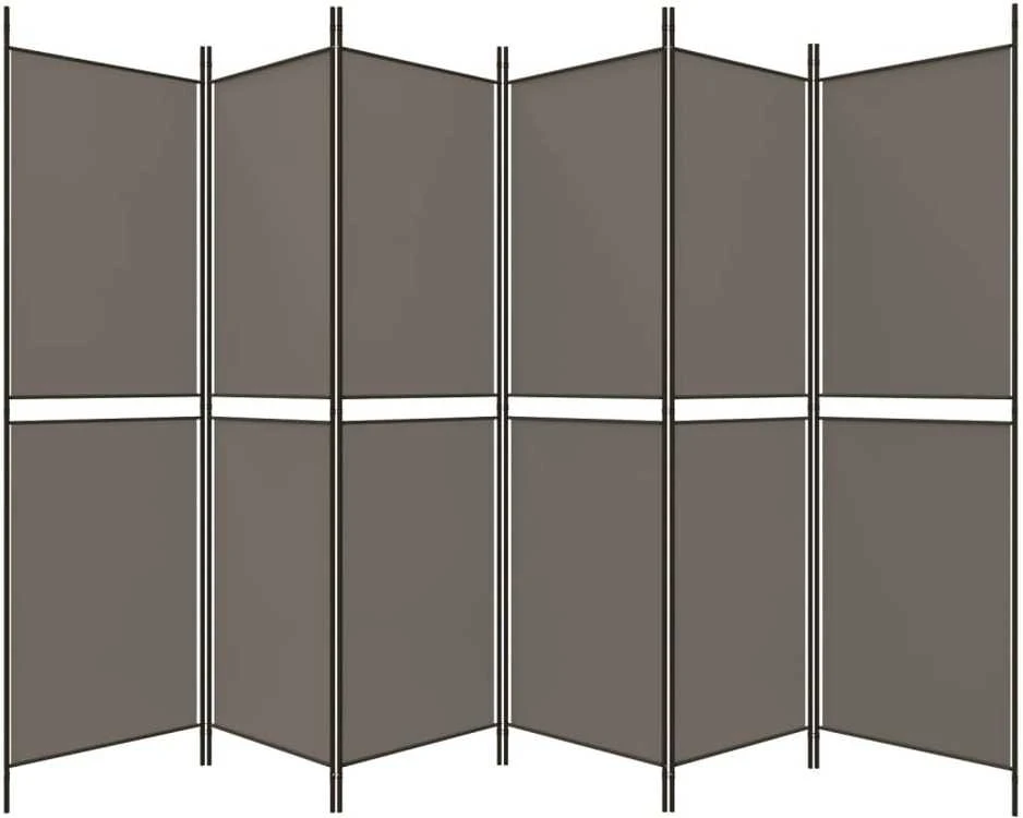 Kambario pertvara, 6 dalių, antracito, 300x220cm, audinys
