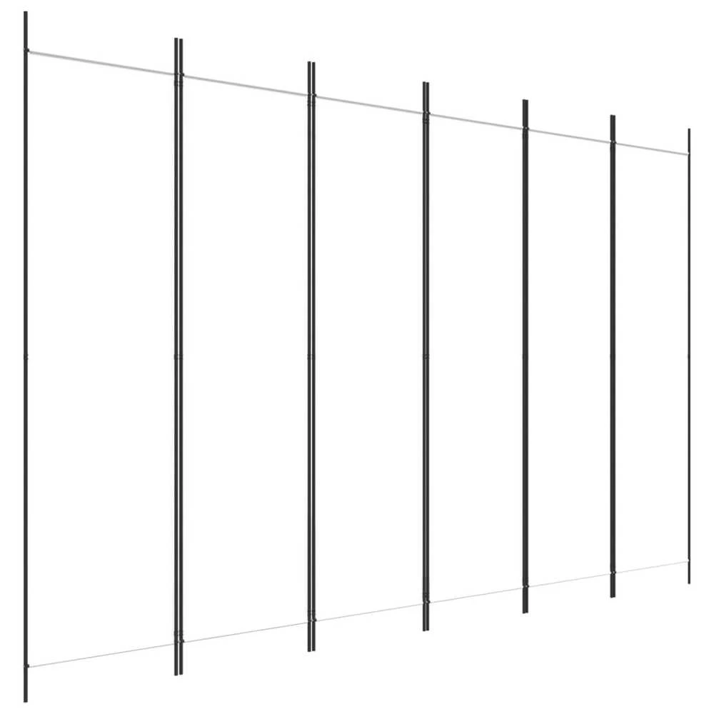 Kambario pertvara, 6 dalių, baltos spalvos, 300x200cm, audinys
