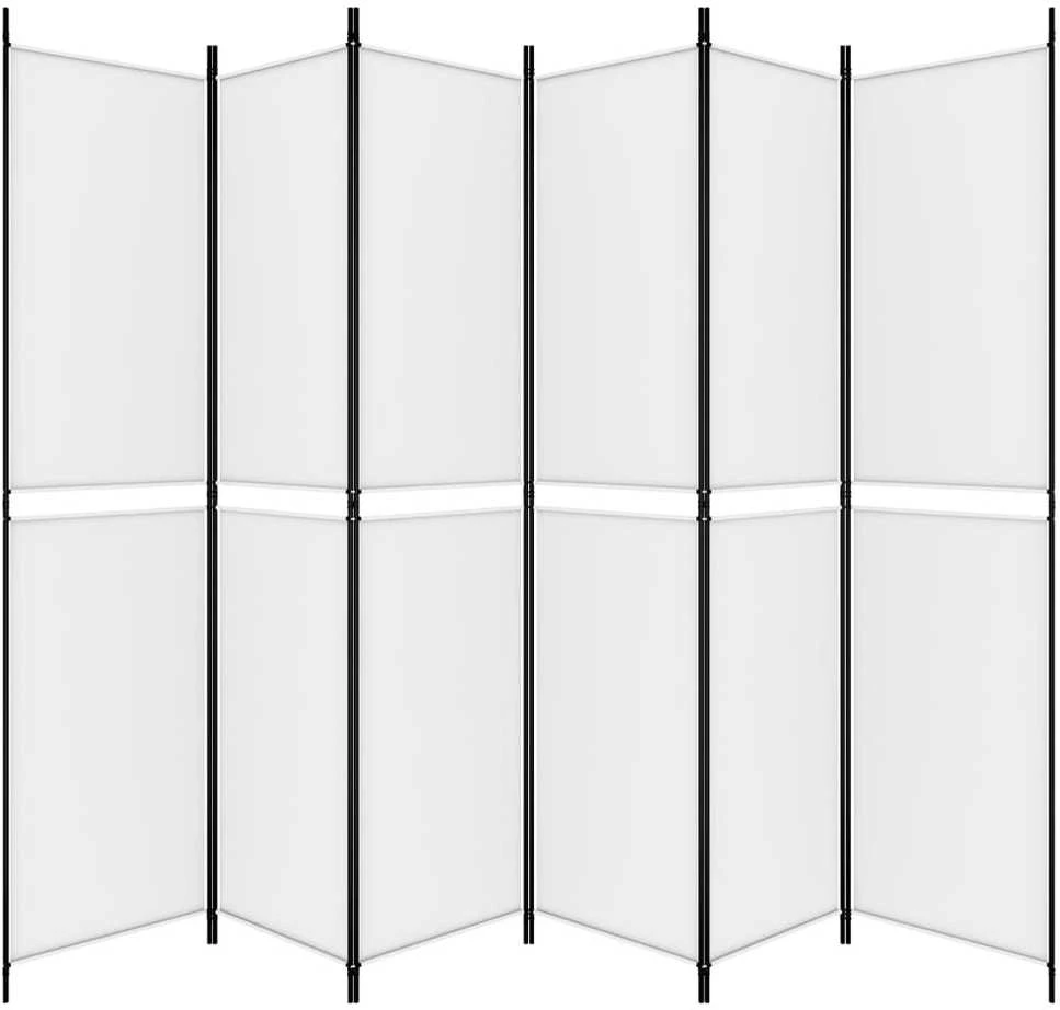 Kambario pertvara, 6 dalių, baltos spalvos, 300x220cm, audinys
