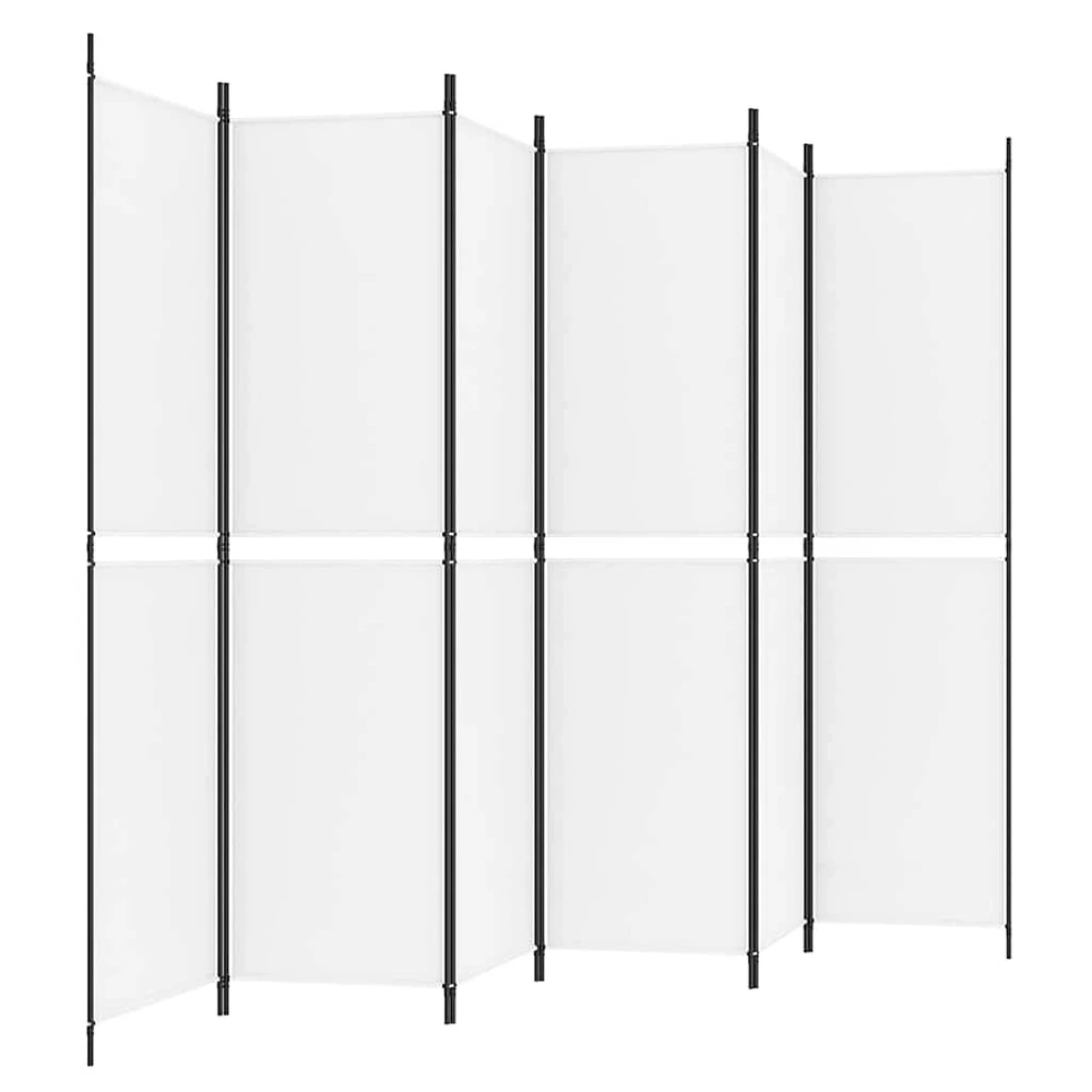 Kambario pertvara, 6 dalių, baltos spalvos, 300x200cm, audinys