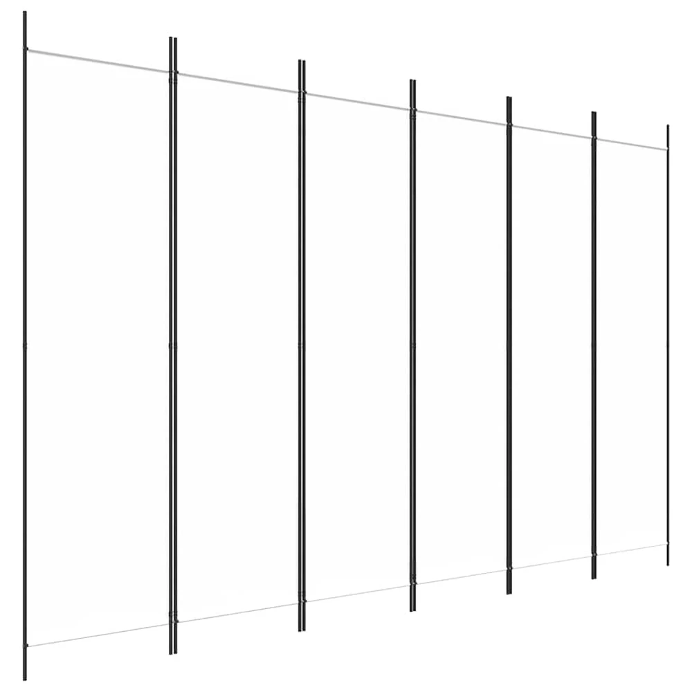 Kambario pertvara, 6 dalių, baltos spalvos, 300x200cm, audinys