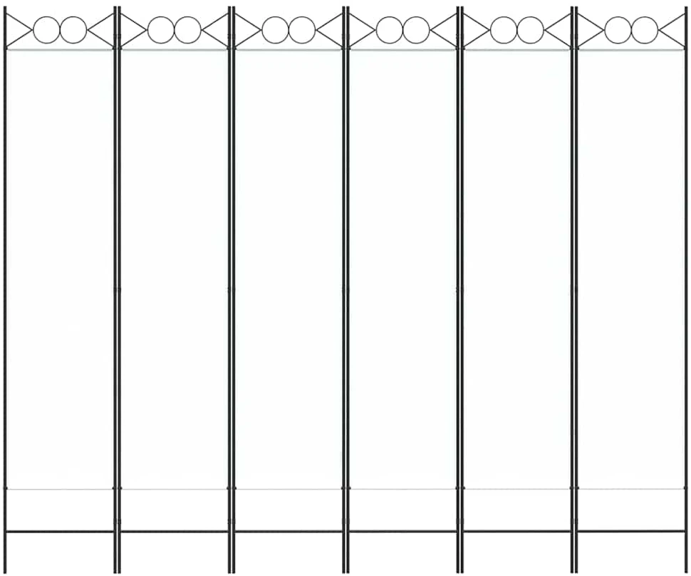 Kambario pertvara, 6 dalių, baltos spalvos, 240x200cm, audinys