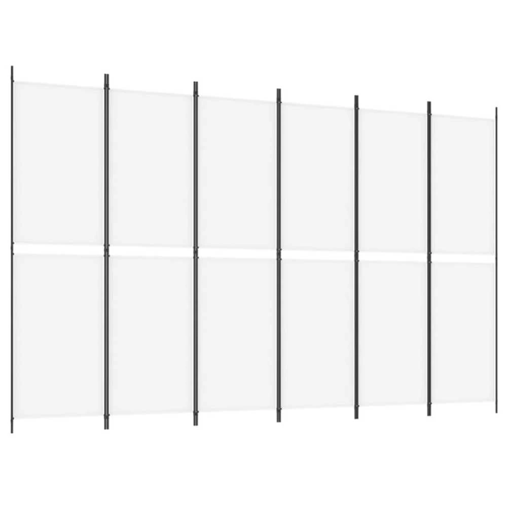 Kambario pertvara, 6 dalių, baltos spalvos, 300x200cm, audinys