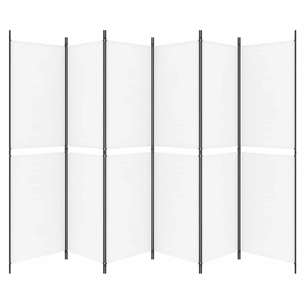Kambario pertvara, 6 dalių, baltos spalvos, 300x200cm, audinys