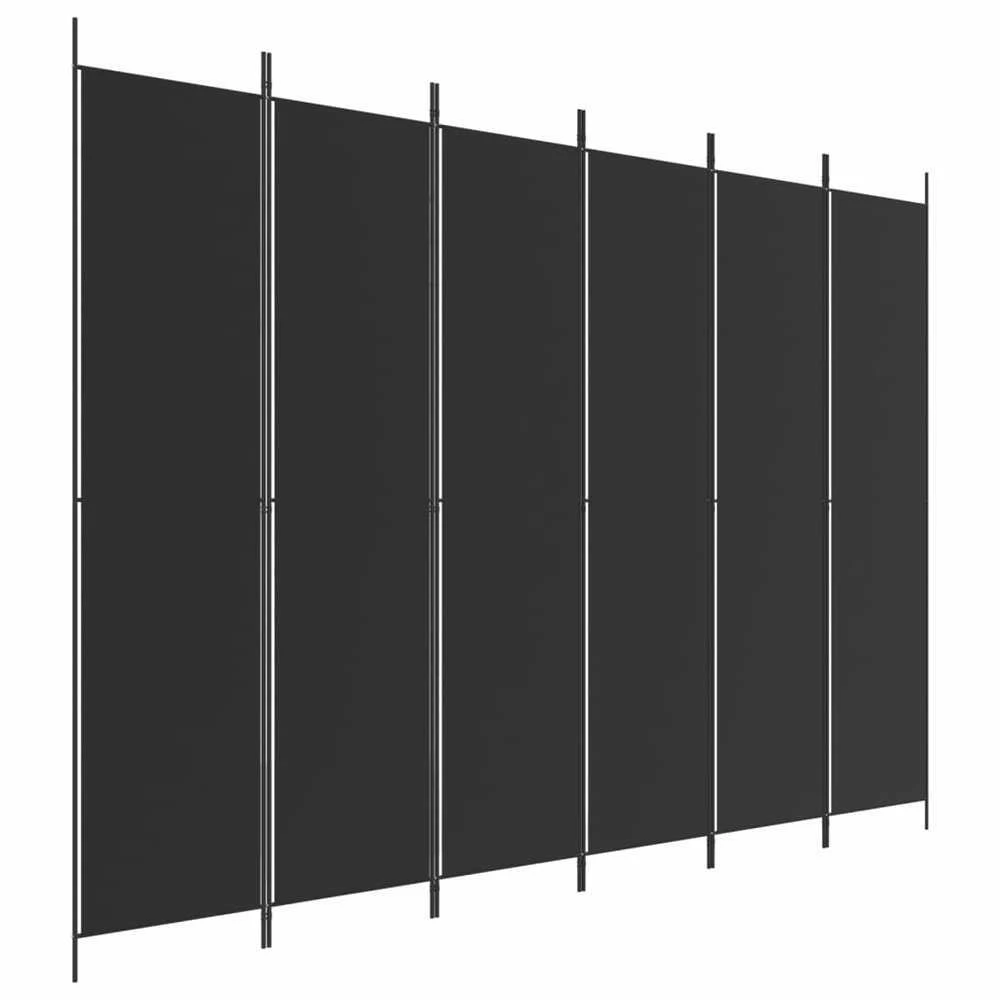 Kambario pertvara, 6 dalių, juodos spalvos, 300x220cm, audinys