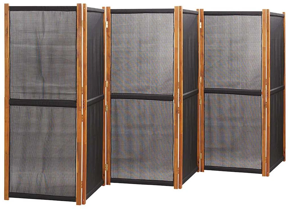 Kambario pertvara, 6 dalių, juodos spalvos, 420x180cm