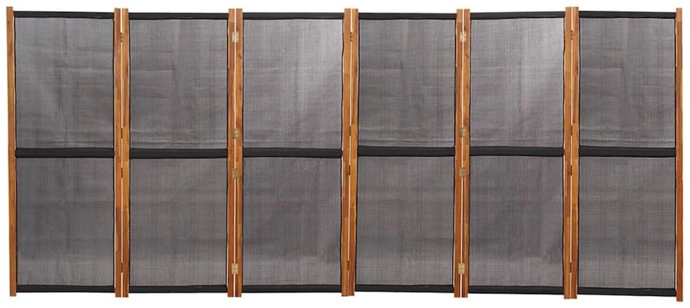 Kambario pertvara, 6 dalių, juodos spalvos, 420x180cm