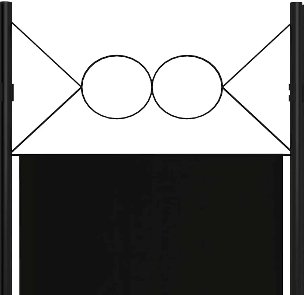 Kambario pertvara, 6 dalių, juodos spalvos, 240x180cm