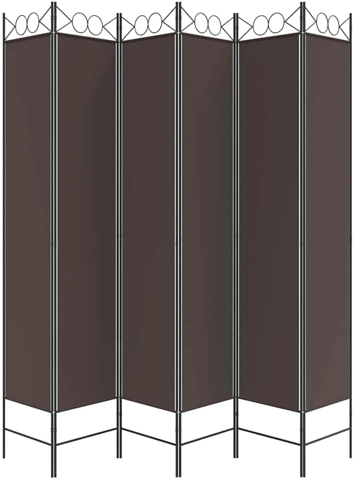 Kambario pertvara, 6 dalių, rudos spalvos, 240x220cm, audinys
