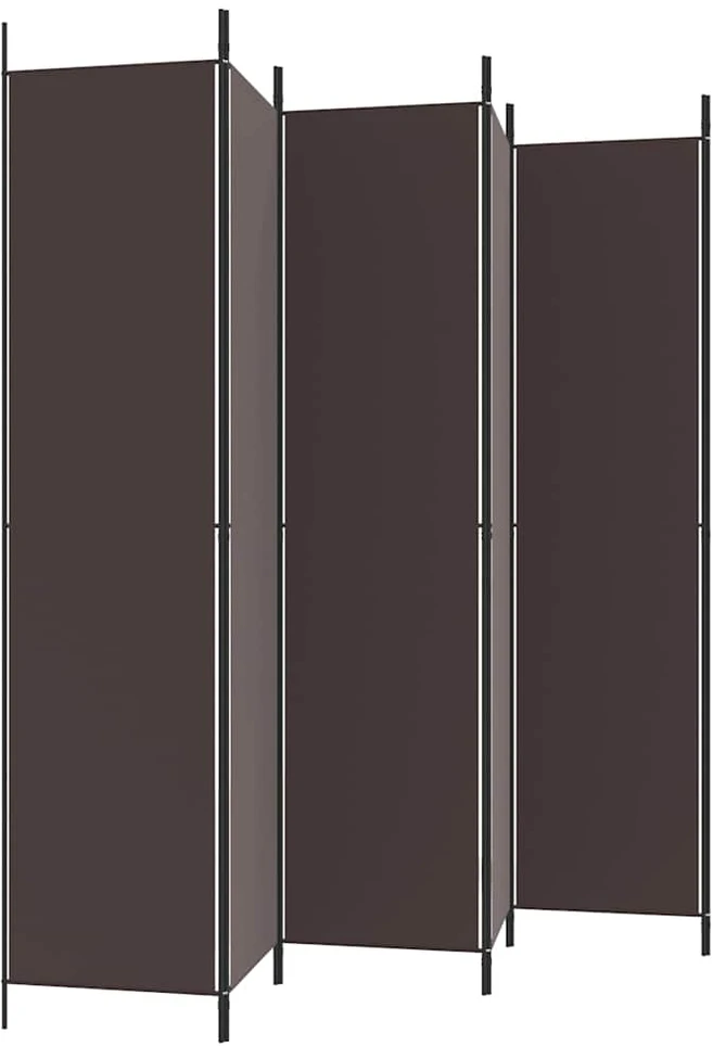 Kambario pertvara, 6 dalių, rudos spalvos, 300x220cm, audinys