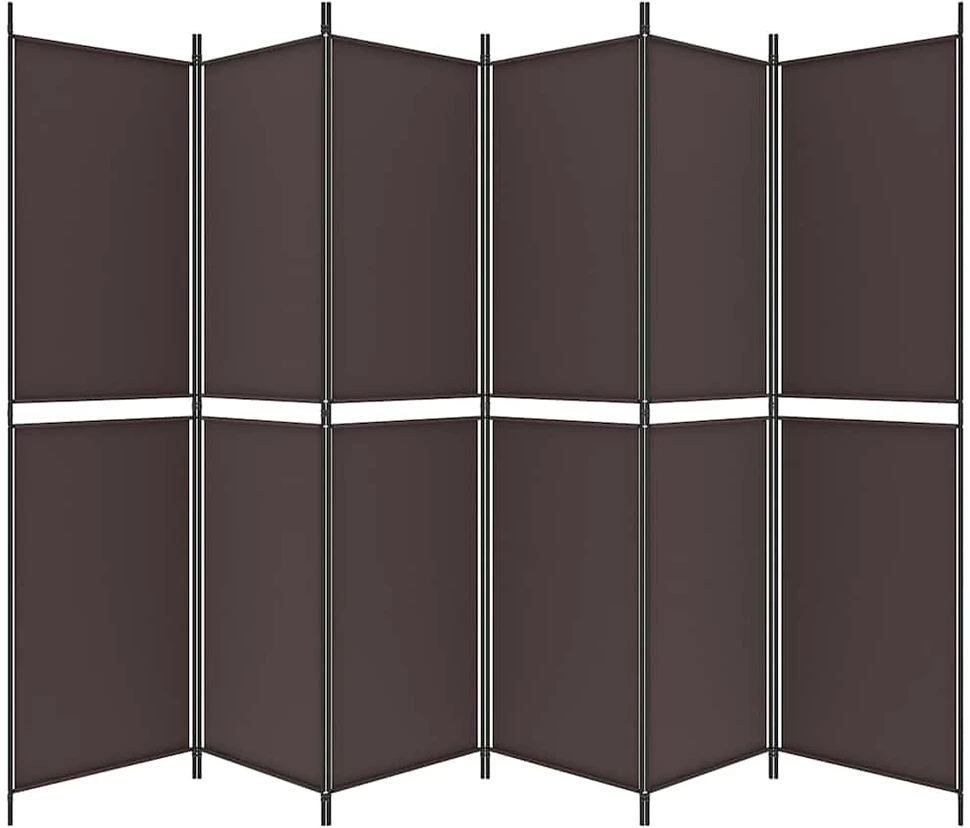 Kambario pertvara, 6 dalių, rudos spalvos, 300x200cm, audinys