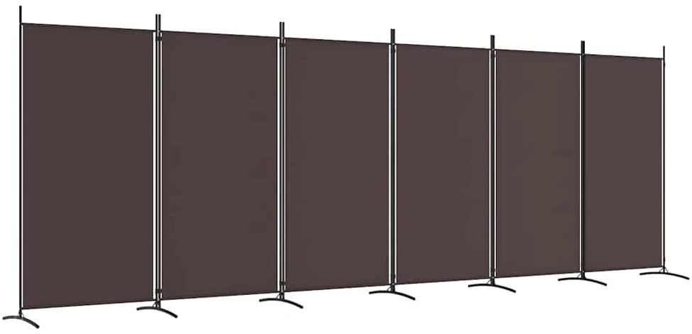 Kambario pertvara, 6 dalių, rudos spalvos, 520x180cm, audinys