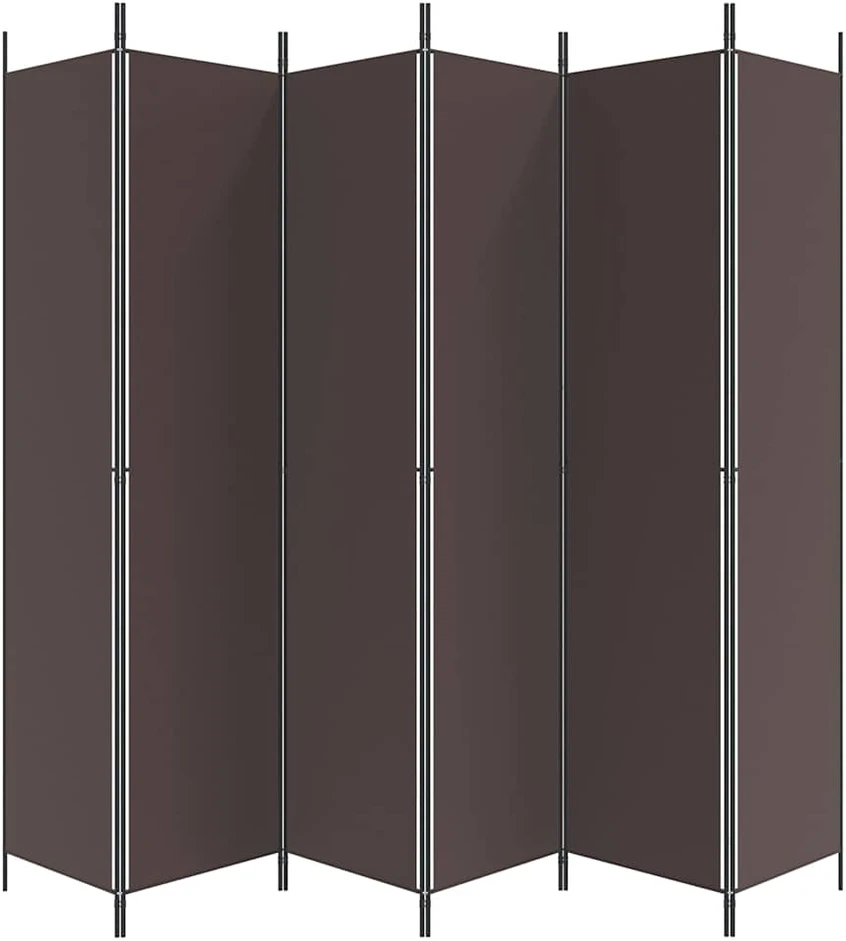 Kambario pertvara, 6 dalių, rudos spalvos, 300x220cm, audinys