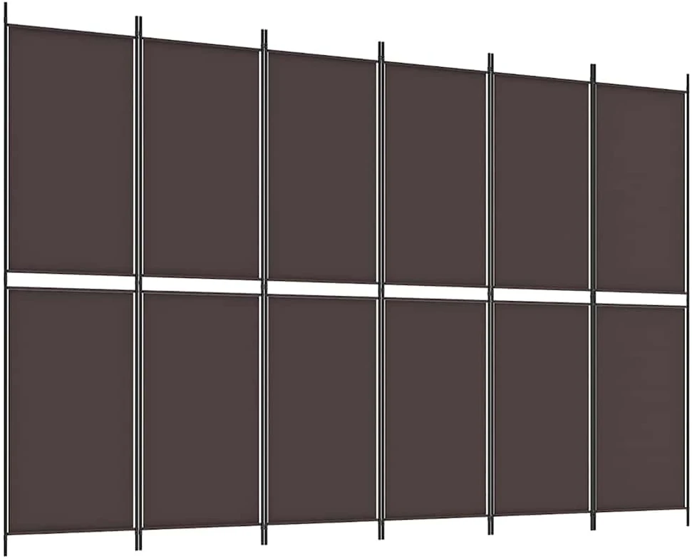 Kambario pertvara, 6 dalių, rudos spalvos, 300x200cm, audinys