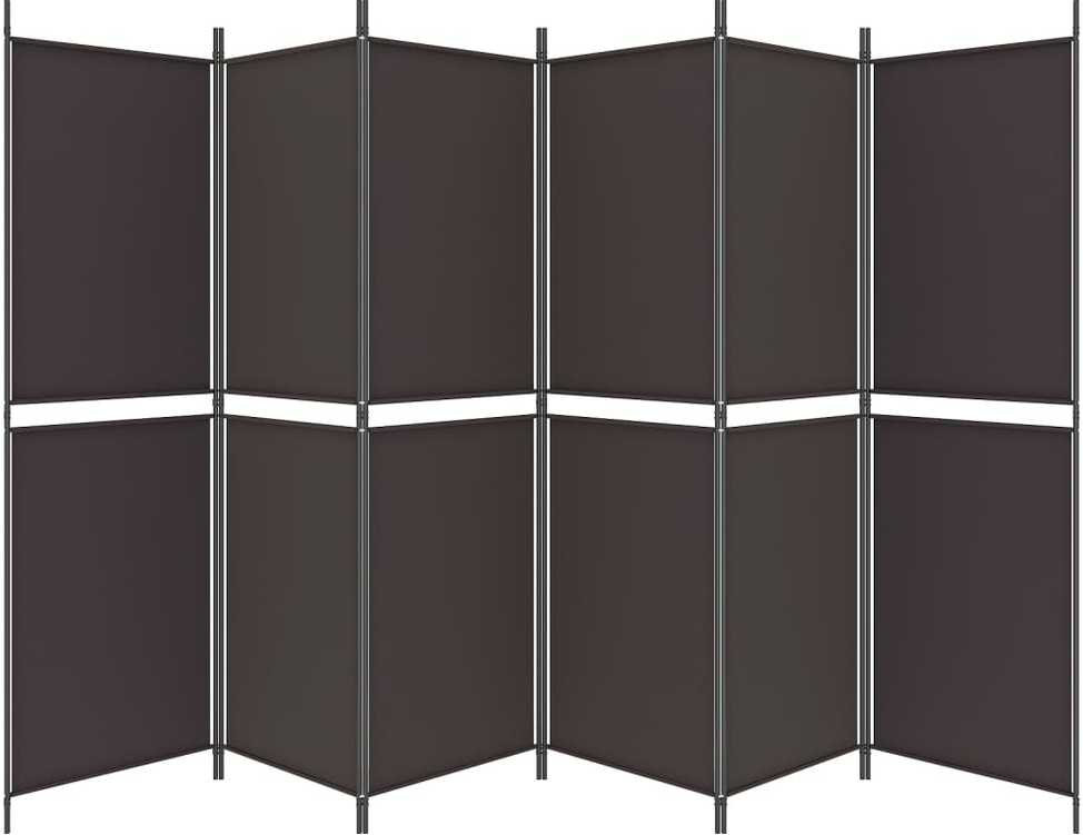 Kambario pertvara, 6 dalių, rudos spalvos, 300x180cm, audinys