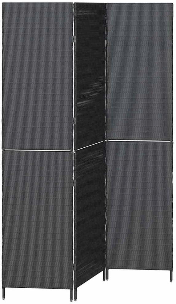 Kambario pertvara Juoda 146 x 180 cm poliratanas
