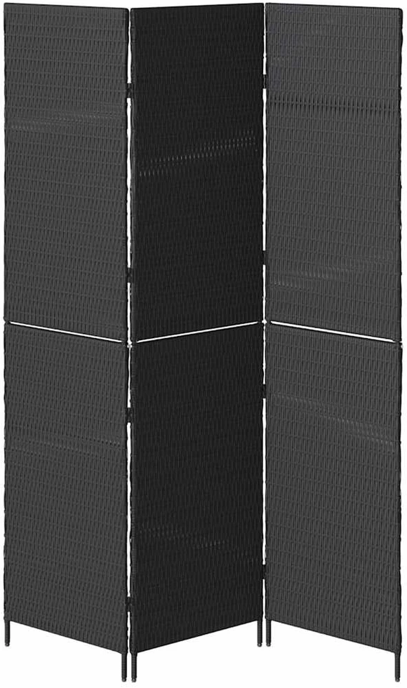 Kambario pertvara Juoda 146 x 180 cm poliratanas