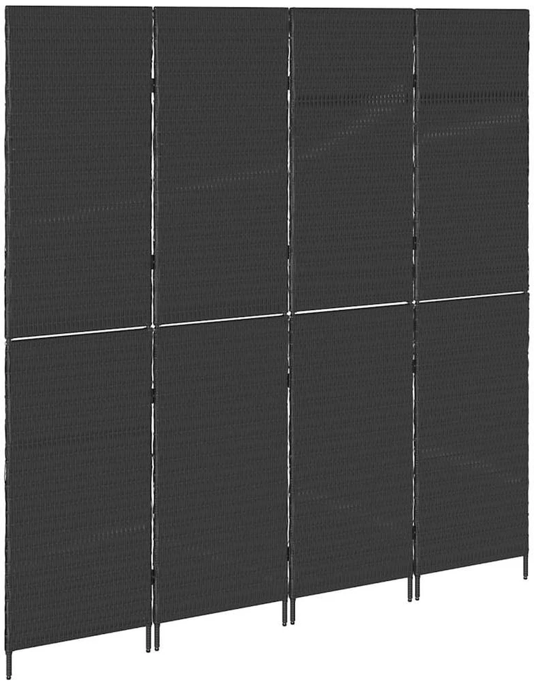Kambario pertvara Juoda 195 x 180 cm poliratanas