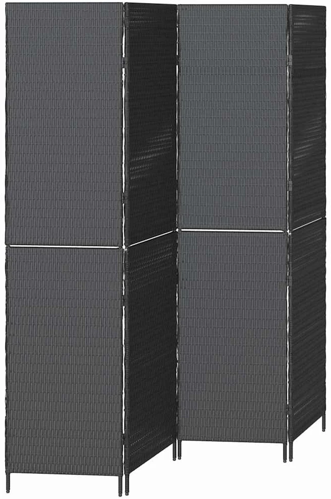 Kambario pertvara Juoda 195 x 180 cm poliratanas