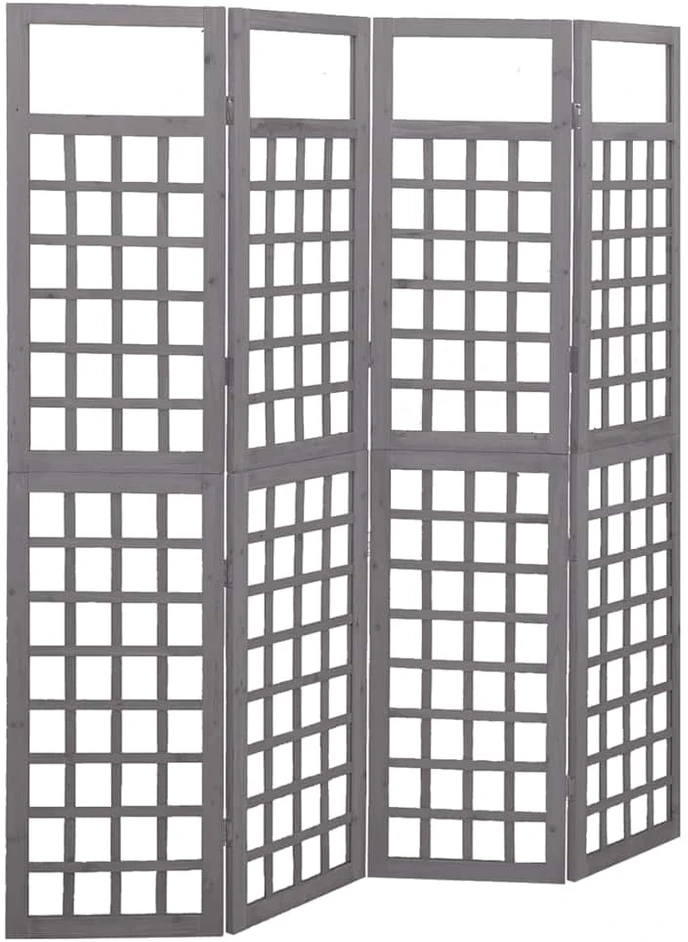 Kambario pertvara/treliažas, 4 dalių, pilka, 161x180cm, eglė