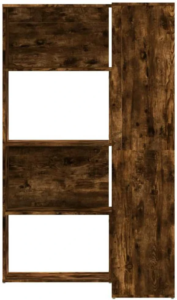 Kampinė knygų lentyna, 4 aukštų, ąžuolo, 85x85x140cm, mediena