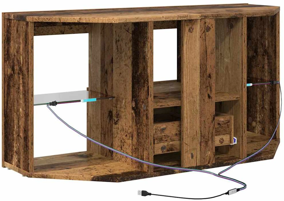 TV staliukas Kampinė LED televizoriaus spinta 100 x 40 x 50 cm Senas medis