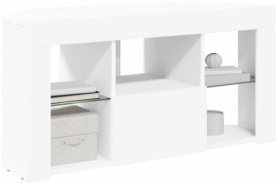 TV staliukas Kampinė LED televizoriaus spinta 100 x 40 x 50 cm Balta