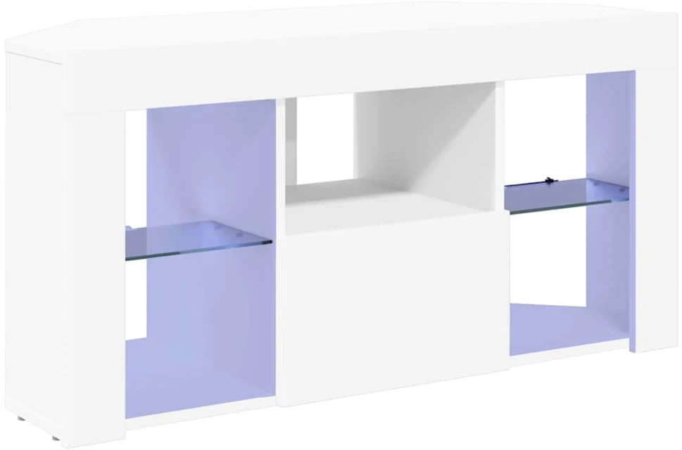TV staliukas Kampinė LED televizoriaus spinta 100 x 40 x 50 cm Balta