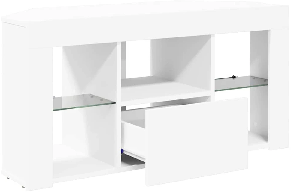 TV staliukas Kampinė LED televizoriaus spinta 100 x 40 x 50 cm Balta
