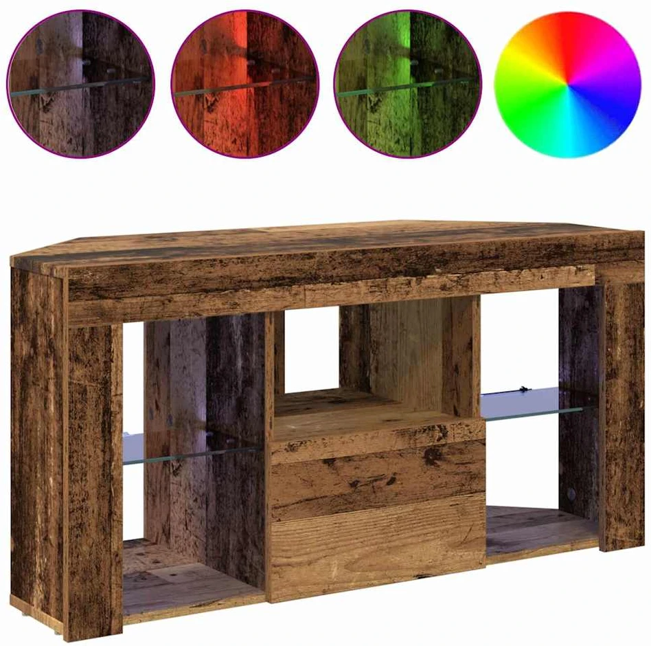 TV staliukas Kampinė LED televizoriaus spinta 100 x 40 x 50 cm Senas medis