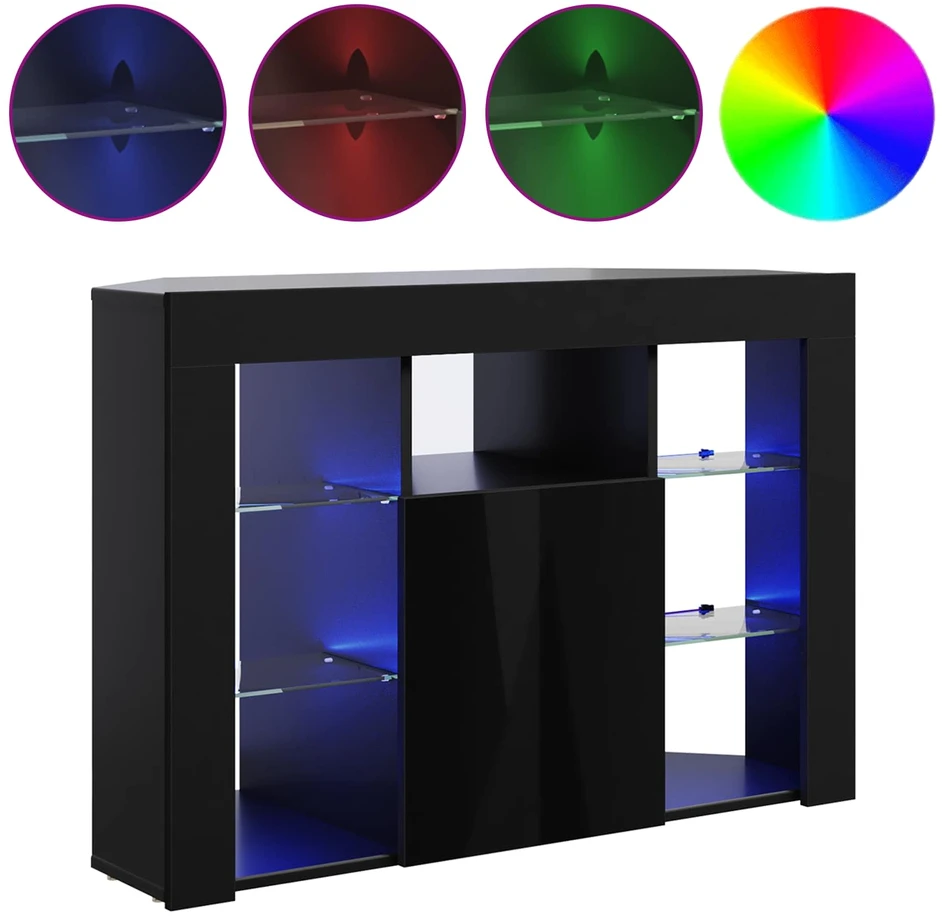 TV staliukas Kampinė LED televizoriaus spinta 100x40x68cm Juoda