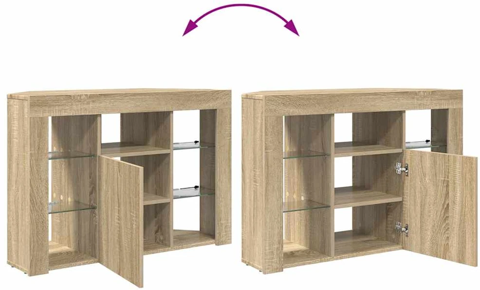 TV staliukas Kampinė LED televizoriaus spinta 100x40x68cm Sonoma ąžuolas
