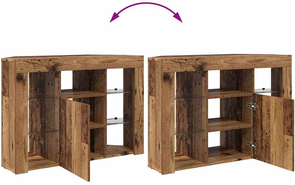 TV staliukas Kampinė LED televizoriaus spinta 100x40x68cm Senas medis