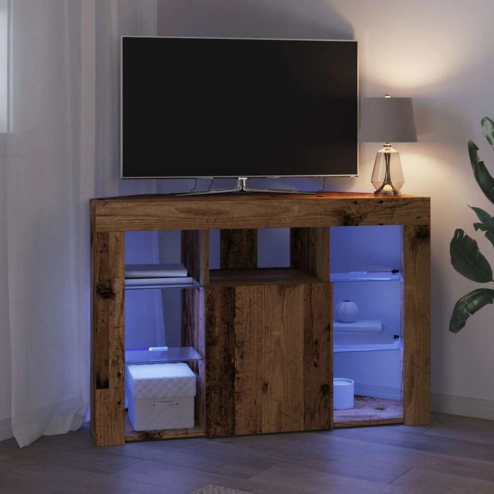 TV staliukas Kampinė LED televizoriaus spinta 100x40x68cm Senas medis