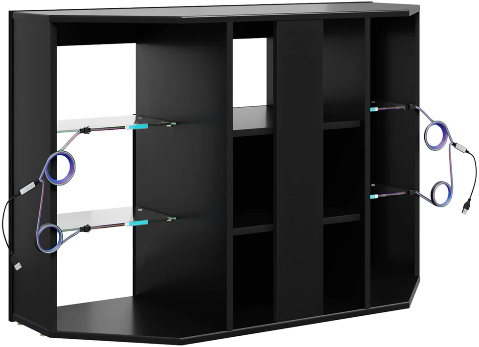 TV staliukas Kampinė LED televizoriaus spinta 100x40x68cm Juoda