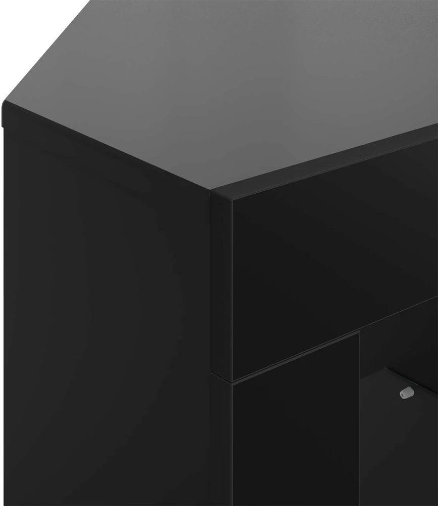 TV staliukas Kampinė LED televizoriaus spinta 100x40x68cm Juoda