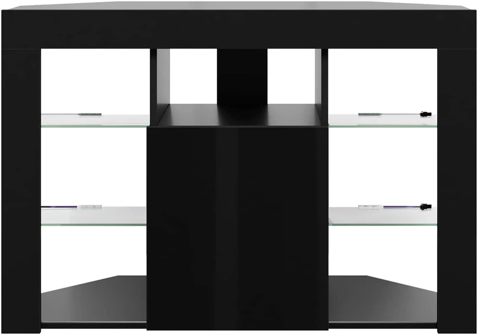 TV staliukas Kampinė LED televizoriaus spinta 100x40x68cm Juoda
