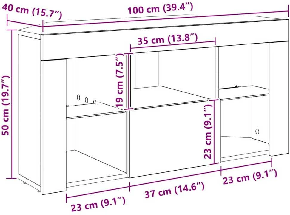TV staliukas Kampinė LED televizoriaus spinta 100 x 40 x 50 cm Balta